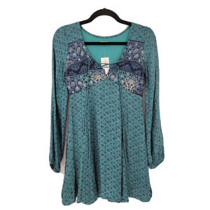 Hollister Women's XS Skater Boho Mini Balloon Sleeve Dress NWD Defects